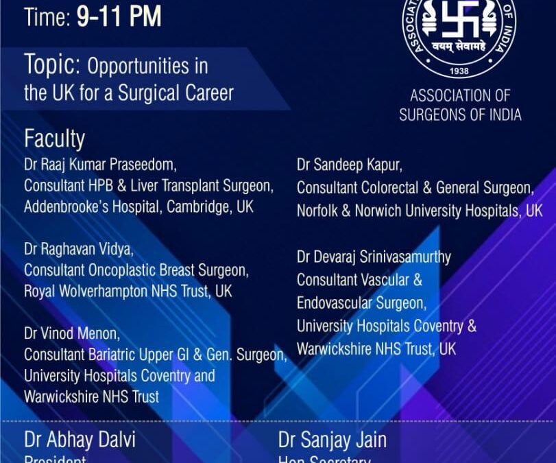 Invited faculty on National Skills Enhancement Programme – Association of Surgeons of india