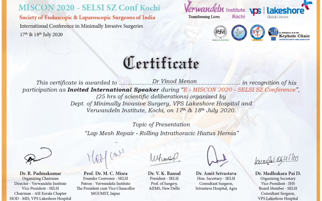 E-Certificate – Invited International Lectures – MISCON 2020 – SELSI SZ Conf.