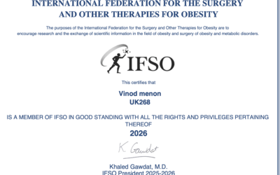 Professor Vinod Menon Renews IFSO Membership for 2026