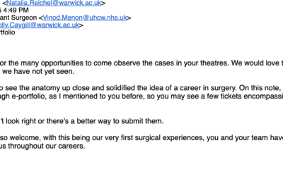Professor Vinod Menon Recognised for Supporting Medical Students in Theatre